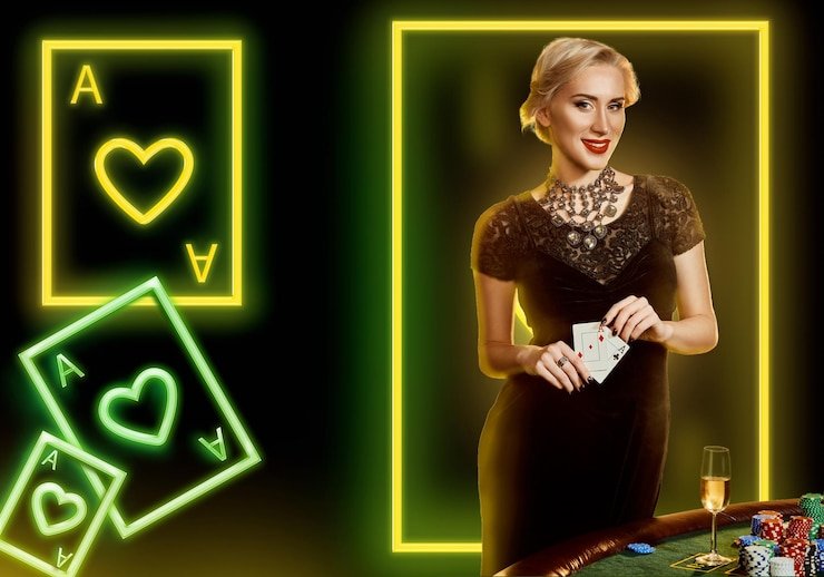 Live dealer studio with multiple camera angles and betting interface on screen